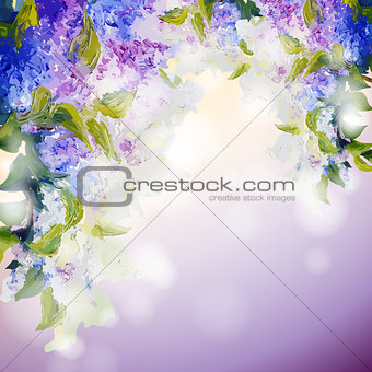 Lilac flowers background.