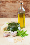 Pesto with ingredients