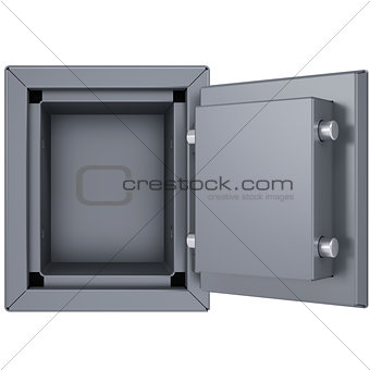 Opened metal safe
