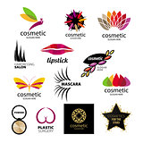 Collection of vector logos for cosmetics and body care