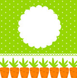 Carrot Cute Frame Vector Illustration