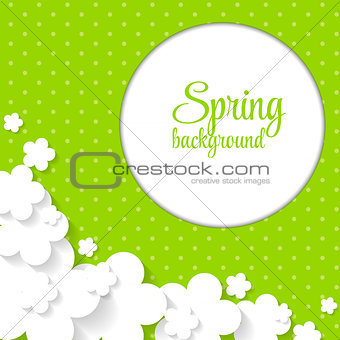 Cute Spring Background with Paper Flowers