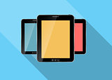 Abstract design realistic tablet flat icon. Vector illustration