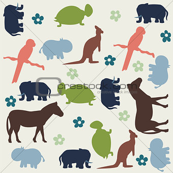 Seamless animal pattern for kids