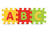 Vector "ABC" written with alphabet puzzle