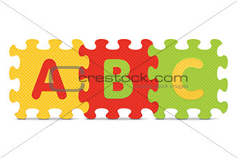 Vector "ABC" written with alphabet puzzle