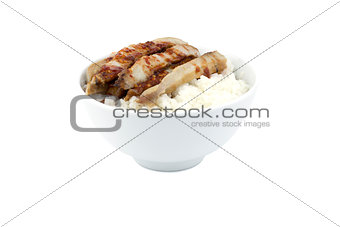Grilled pork with japanese rice