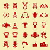 Award color icons on yellow background