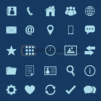 Contact color icons on blue background
