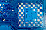 Close up of computer circuit motherboard