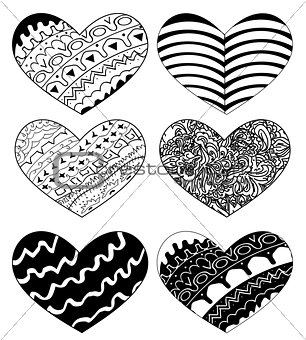 vector hearts set for wedding and valentine design