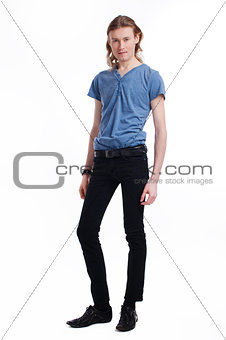 Fashion portrait of handsome sexy young man