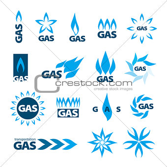 collection of vector logos of natural gas