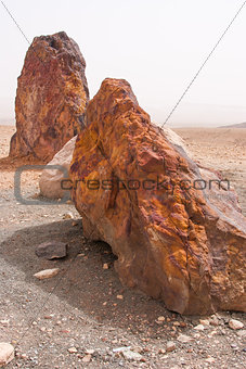 Stones in the Crater Mizpe Ramon - Negev desert
