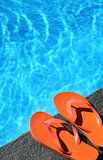  sandals by a pool