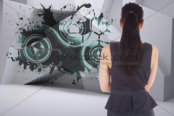 Composite image of standing businesswoman