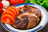 Pan fried pork with tomatoes