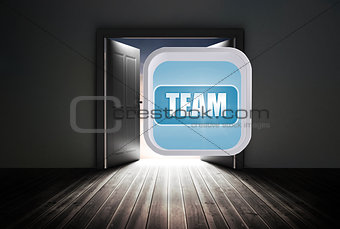 Composite image of team banner on abstract screen