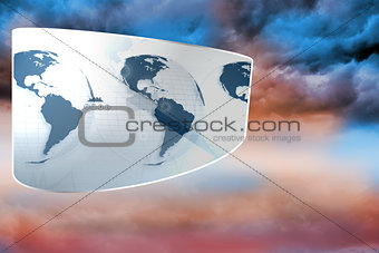 Composite image of earth interface on abstract screen