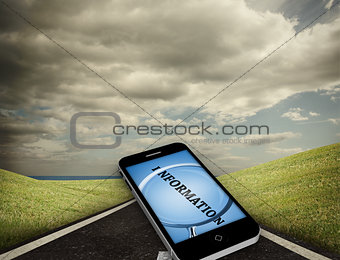 Composite image of information on smartphone screen