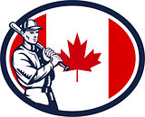 Canadian Baseball Batter Canada Flag Retro