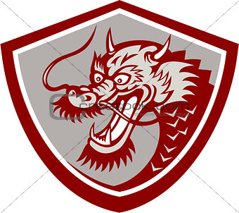 Chinese Red Dragon Head Shield