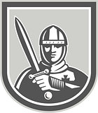 Crusader Knight With Sword Front Crest