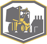 Forklift Truck Materials Handling Logistics Retro