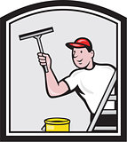 Window Washer Cleaner Cartoon