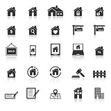 Real estate icons with reflect on white background