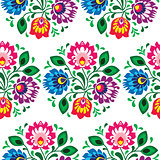 Seamless traditional floral pattern from Poland on white background