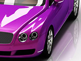 Premium lilac car with chromium wheels