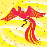 Graceful Firebird on abstract background