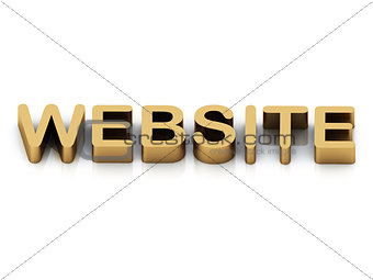 WEBSITE 3d inscription of golden bright letter 