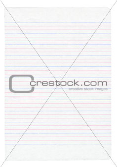 Notebook paper with colorful