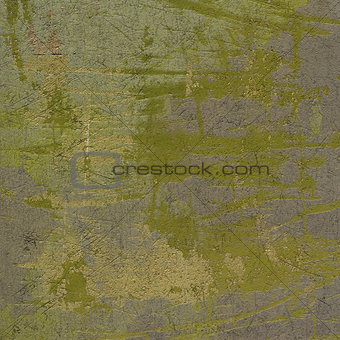 3d abstract grunge green yellow wall backdrop 