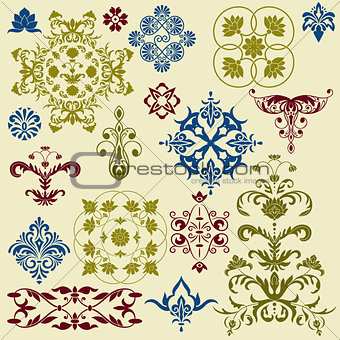 vector  vintage floral bright  design elements 