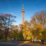 Famous Lookout tower on Petrin Hill in Prague