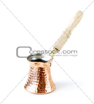copper coffee maker  on white background