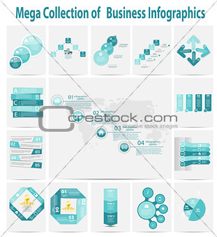 Mega collection infographic template business concept vector ill