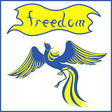 Graceful bird Phoenix symbolizing Ukraine