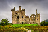 Scenic view of medieval Kilchurn castle in Scottish Highlands