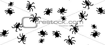 Seamless Silhouette Spiders