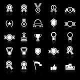 Award icons with reflect on black background