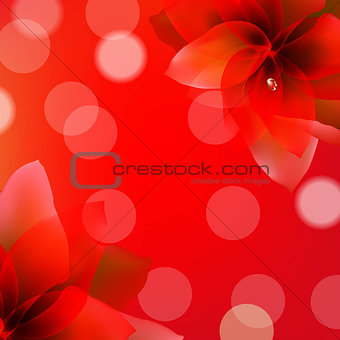 Red Poster With Flowers
