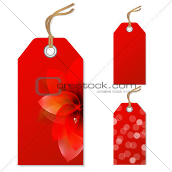Red Sale Tags Set