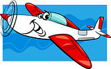 low wing air plane cartoon illustration