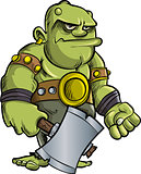 Cartoon ogre with a big axe