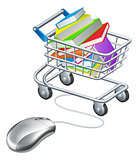 Books mouse internet trolley