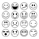 Vector emotional face icons 